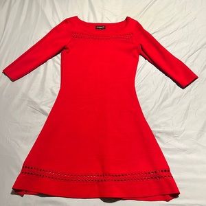Red women’s dress.
